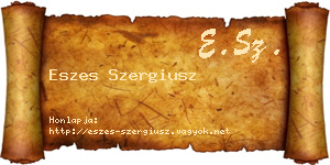 Eszes Szergiusz névjegykártya